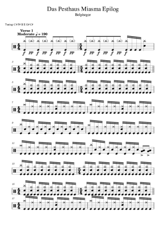 Belphegor Das Pesthaus Miasma Epilog score for Drums