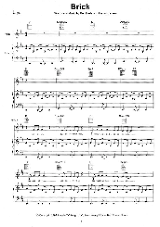 Ben Folds Five Brick score for Piano