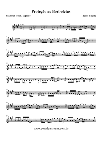 Benito di Paula Proteção às Borboletas score for Clarinet (Bb)