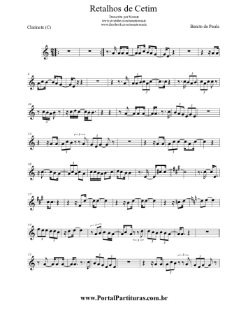Benito di Paula Retalhos de Cetim score for Clarinet (C)