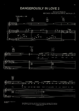 Beyoncé Dangerously In Love 2 score for Piano