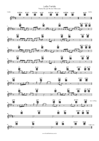 Biafra Leão Ferido score for Acoustic Guitar