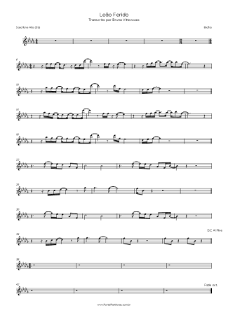 Biafra Leão Ferido score for Alto Saxophone