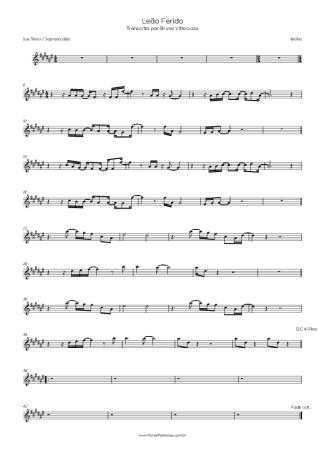 Biafra Leão Ferido score for Tenor Saxophone Soprano (Bb)