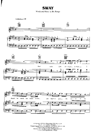 Bic Runga Sway score for Piano