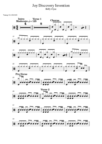 Biffy Clyro Joy Discovery Invention score for Drums