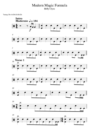 Biffy Clyro Modern Magic Formula score for Drums