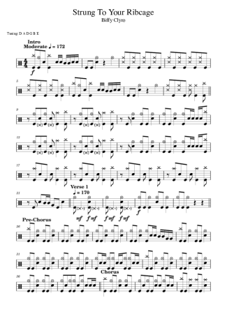 Biffy Clyro Strung To Your Ribcage score for Drums