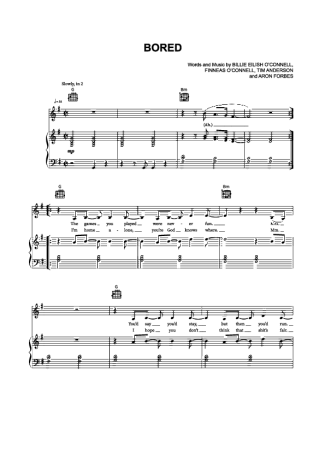 Billie Eilish Bored score for Piano