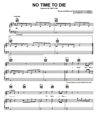 Billie Eilish No Time To Die score for Piano
