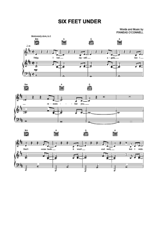 Billie Eilish Six Feet Under score for Piano