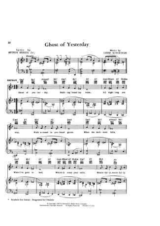Billie Holiday Ghost Of Yesterday score for Piano