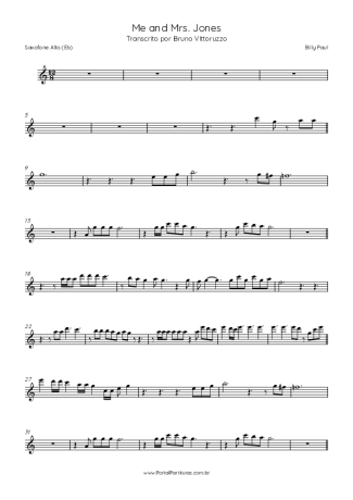 Billy Paul Me And Mrs Jones score for Alto Saxophone