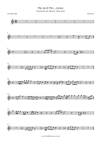 Billy Paul Me And Mrs Jones score for Clarinet (Bb)