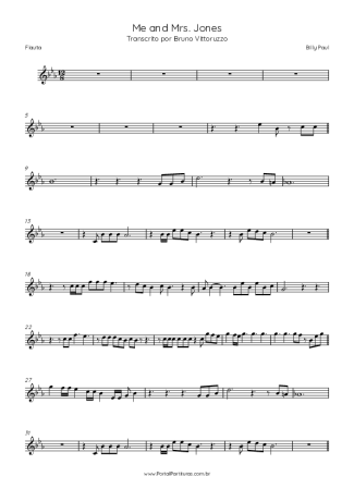 Billy Paul Me And Mrs Jones score for Flute