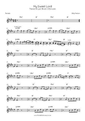 Billy Preston My Sweet Lord score for Keyboard