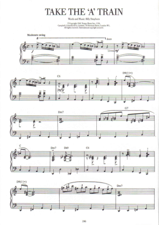 Billy Strayhorn Take The A Train score for Piano