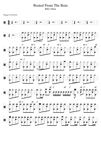 Billy Talent Rusted From The Rain score for Drums