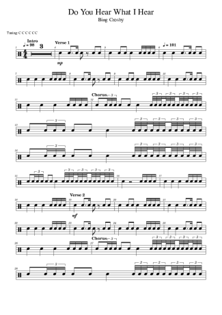 Bing Crosby Do You Hear What I Hear score for Drums