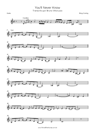 Bing Crosby You´ll Never Know score for Harmonica