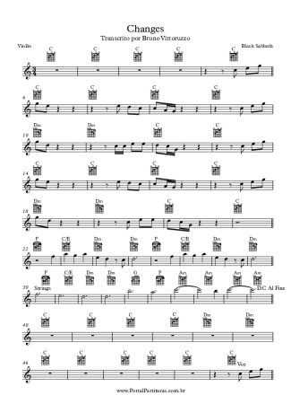 Black Sabbath Changes score for Acoustic Guitar