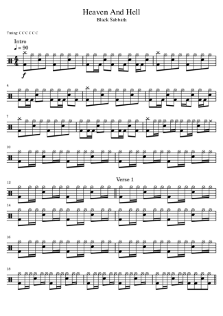 Black Sabbath Heaven And Hell score for Drums