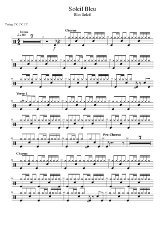 Bleu Soleil & Luiza Soleil Bleu score for Drums