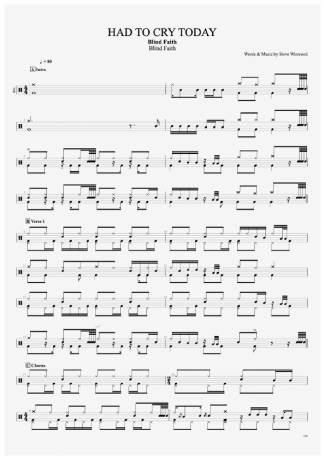 Blind Faith Had To Cry Today score for Drums