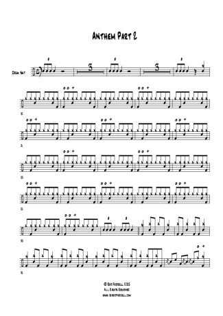 Blink 182 Anthem Part Two score for Drums