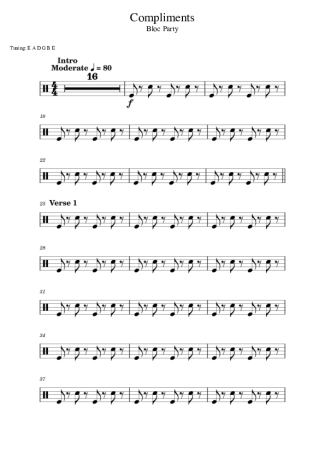 Bloc Party Compliments score for Drums