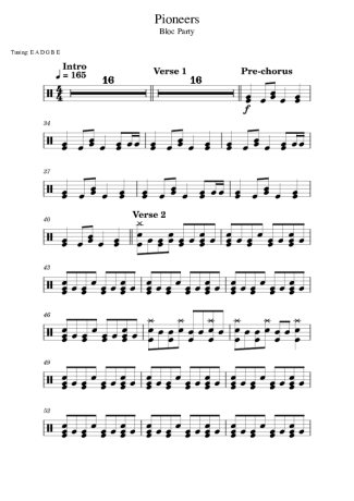 Bloc Party Pioneers score for Drums