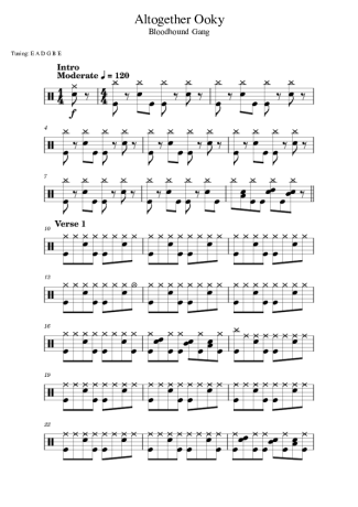 Bloodhound Gang Altogether Ooky score for Drums