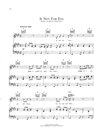 Bob Dylan If Not For You score for Piano