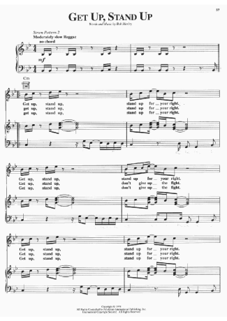 Bob Marley  score for Piano