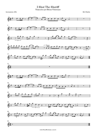 Bob Marley I Shot The Sheriff score for Clarinet (Bb)