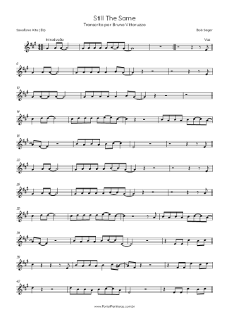 Bob Seger Still The Same score for Alto Saxophone
