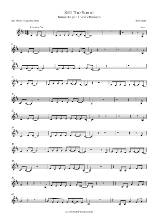 Bob Seger Still The Same score for Tenor Saxophone Soprano (Bb)