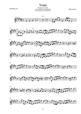 Boca Livre Toada score for Clarinet (C)