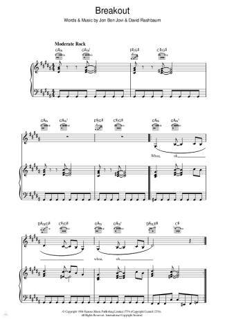 Bon Jovi Breakout score for Piano