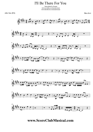 Bon Jovi I´ll Be There For You score for Alto Saxophone