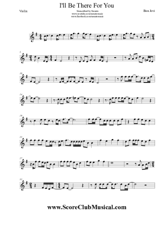 Bon Jovi I´ll Be There For You score for Violin