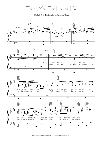 Bon Jovi Thank You For Loving Me score for Piano