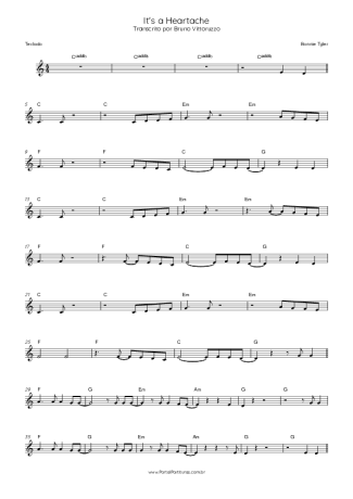 Bonnie Tyler It´s A Heartache score for Keyboard