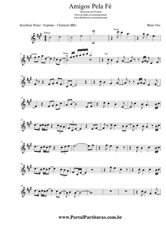 Brais Oss Amigos Pela Fé score for Tenor Saxophone Soprano (Bb)