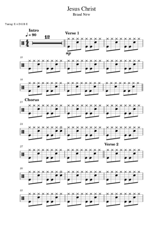 Brand New Jesus Christ score for Drums