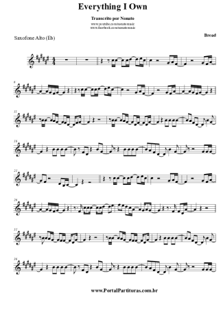 Bread Everything I Know score for Alto Saxophone