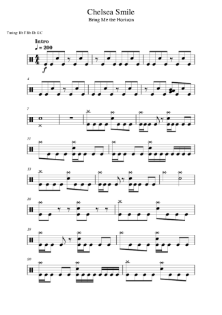 Bring Me The Horizon Chelsea Smile score for Drums