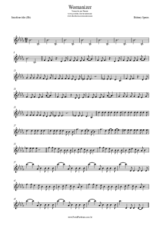 Britney Spears Womanizer score for Alto Saxophone