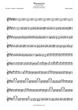 Britney Spears Womanizer score for Tenor Saxophone Soprano (Bb)