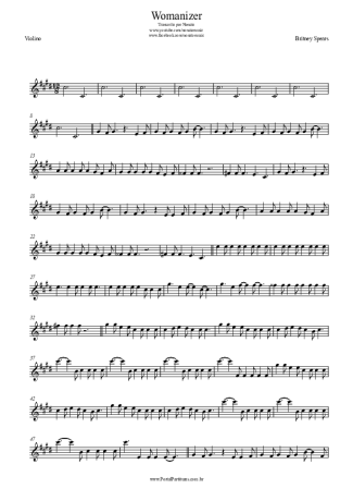 Britney Spears Womanizer score for Violin